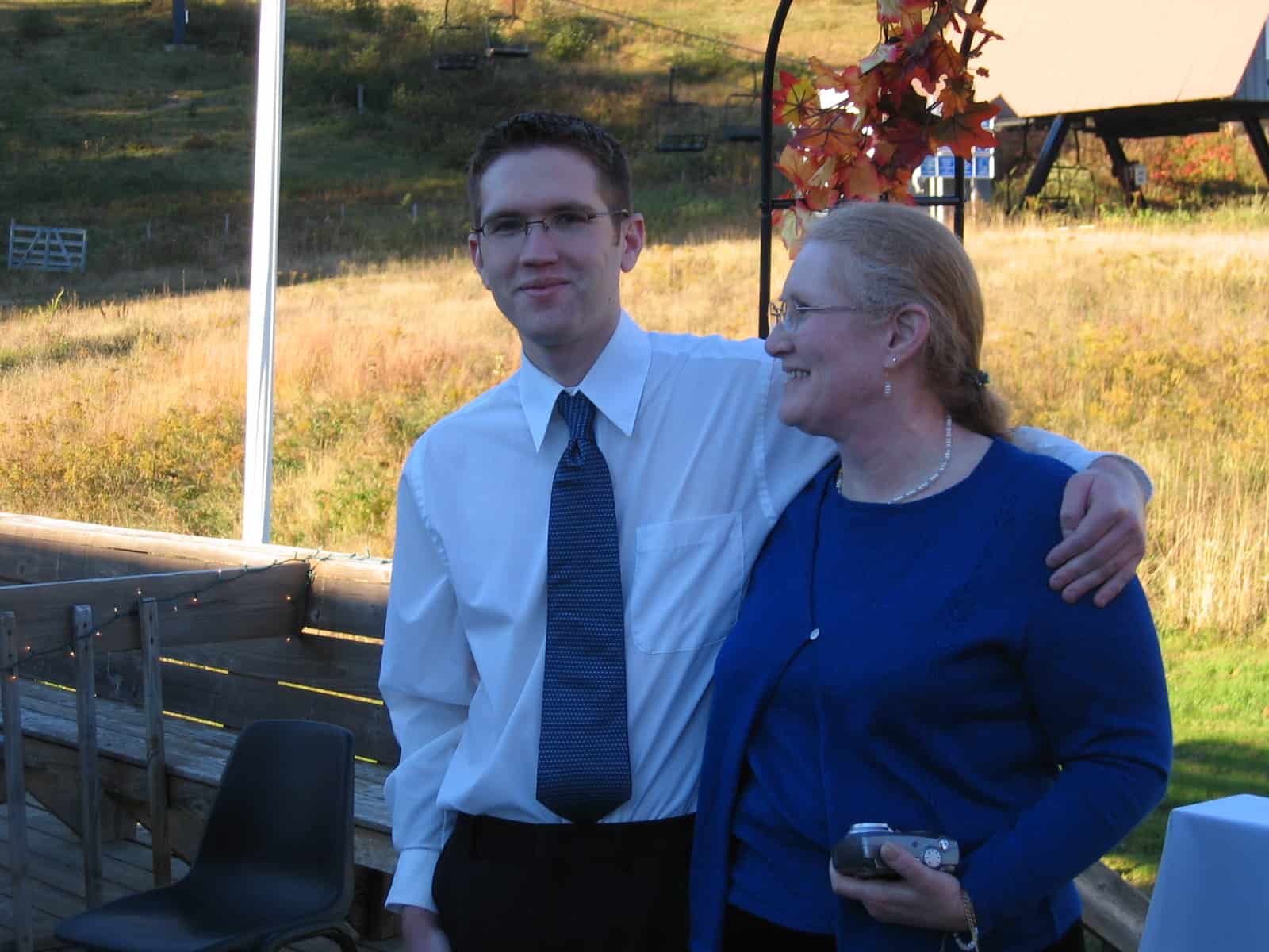 Patrick and Mom at Elaine's Wedding